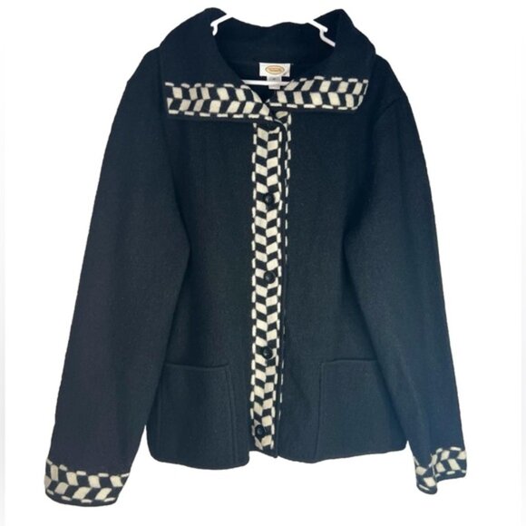 NWT TALBOTS 100% WOOL Button Coat‎ Jacket with Pockets Size XL